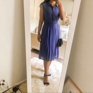 Forever 21 Blue Chiffon Button Up Dress